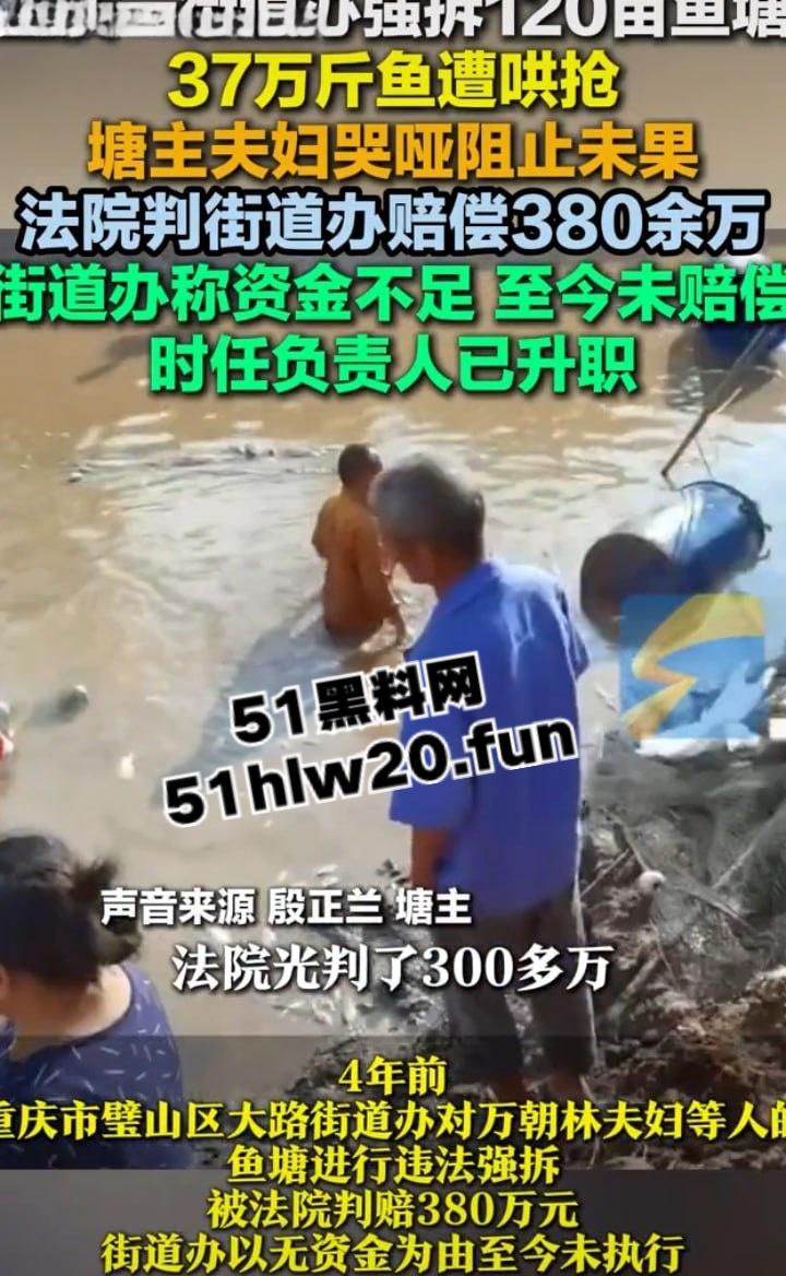 招商引资的时候嬉皮笑脸，政策有变的时候翻脸不认，街道办强拆村民鱼塘判赔380万一毛都不给！-2