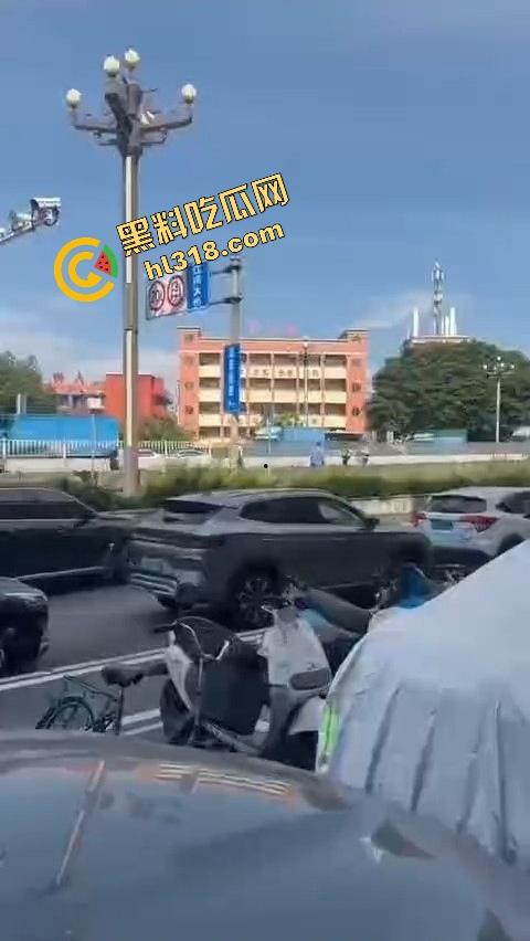 东莞中堂街头真人炸鸡秀，大哥背炸弹变身爆破鬼才堵路，手握军刺装狠，警方现场上演爆头大戏！-6